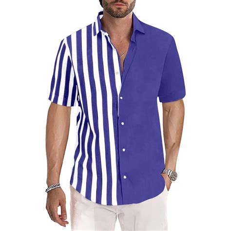 Summer Savings LADIGASU Men's Casual Stylish Short Sleeve Button-Up