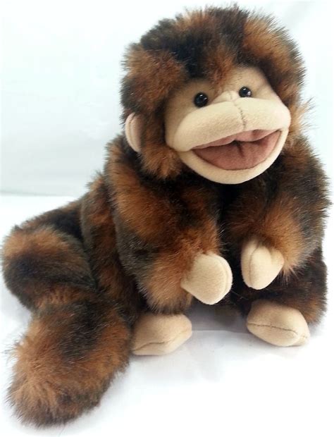 Folkmanis Small Monkey Hand Puppet Brown Long Tail Stuffed Animal Plush