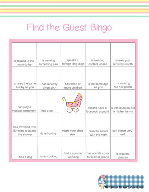 50 Free Printable Bingo Game For Baby Shower