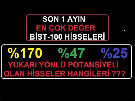 170 POTANSİYELİ OLAN DAHİL SON 1 AYDA ENÇOK KAYBEDEN BİST100 HİSSELERİ