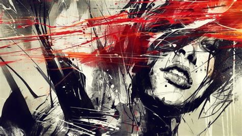 Wallpaper Face Drawing Illustration Women Abstract Artwork Art