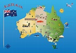 Australian map, flag and country facts