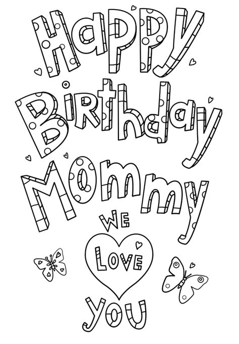 Happy Birthday Mom Coloring Page | Happy birthday coloring pages, Happy