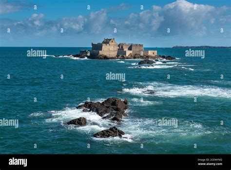 Saint Malo Brittany France During High Tide Stock Photo Alamy