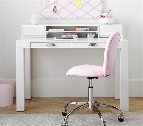 Shown in sand belgian linen with weathered oak finish. Parsons Desk & Hutch | Pottery Barn Kids