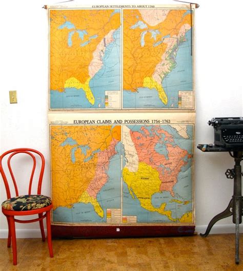 Vintage Wall Map Industrial School Pull Down Chart Etsy Vintage