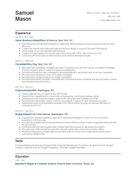 Excellent it resume tips and examples of how to include skills and achievements. Senior Business Analyst Resume Examples and Tips - Zippia