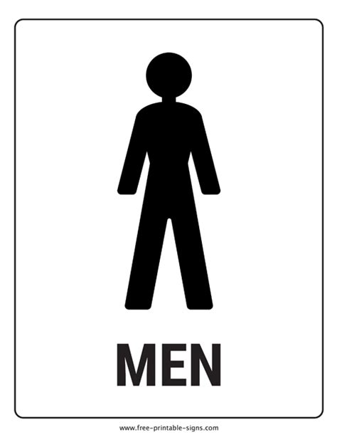Mens Bathroom Signs Printable
