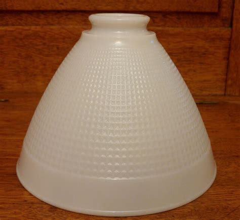 Vintage 8 White Milk Glass Corning Waffle Torchiere Lamp Shade EBay