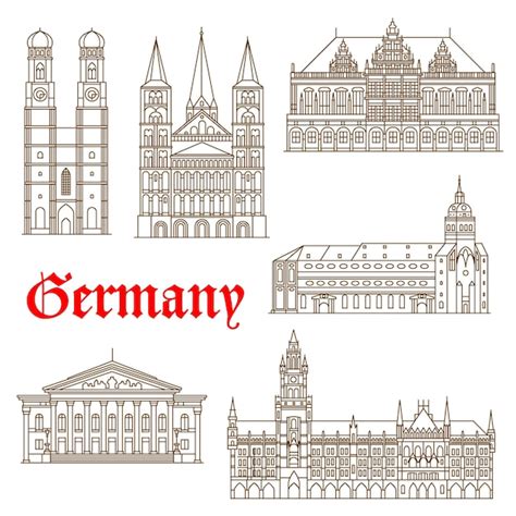 Premium Vector Famous Landmarks Of German Architecture Icon