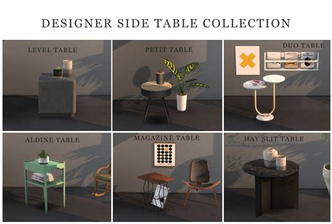 Leo 4 Sims Designer Side Table Collection • Sims 4 Downloads