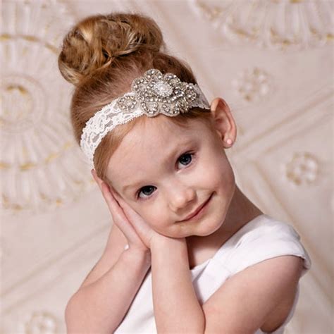2016 New Kids Lace And Rhinestone Headband For Hair Girl Flower Girl