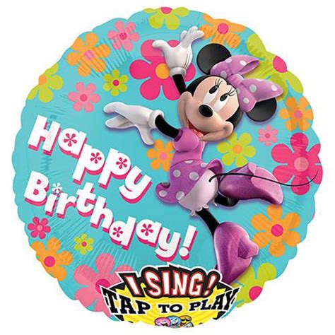 Loonballoon Singing Balloons 28″ Minnie Mouse Happy Birthday Sing A