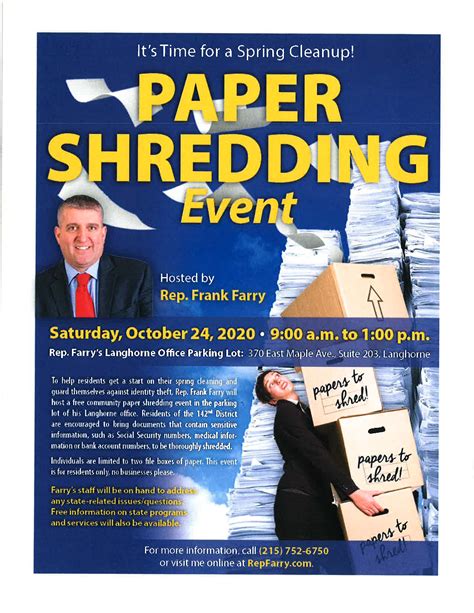 Free Paper Shredding Event Hosted By Rep Frank Farry Lower