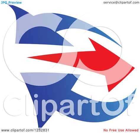 Clipart Of A Blue And Red Arrow Logo 5 Royalty Free Vector