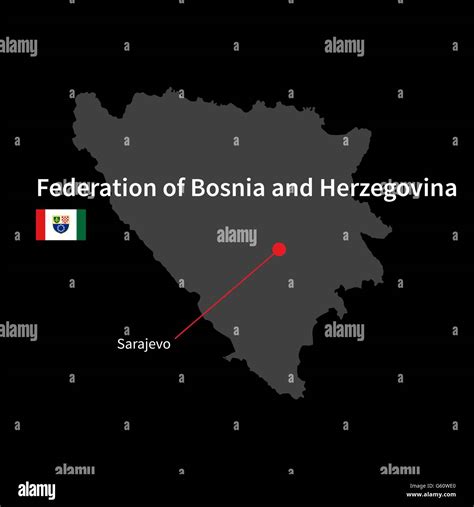 Detailed Map Of Federation Of Bosnia And Herzegovina And Capital City