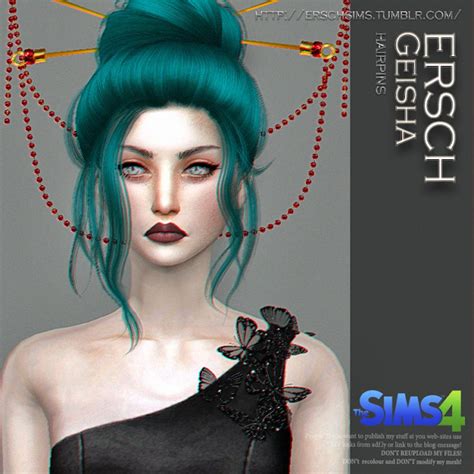 Geisha Hairpins At Ersch Sims Sims 4 Updates