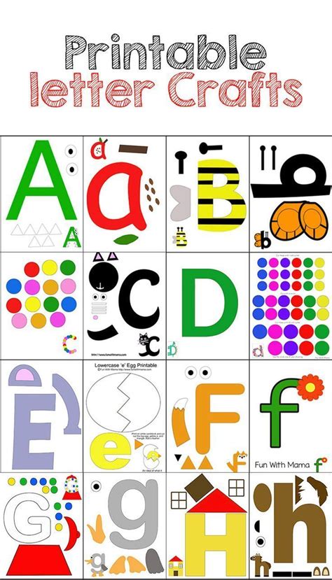 Alphabet Crafts Pack 1 Uppercase And Lowercase Letters A M Letter