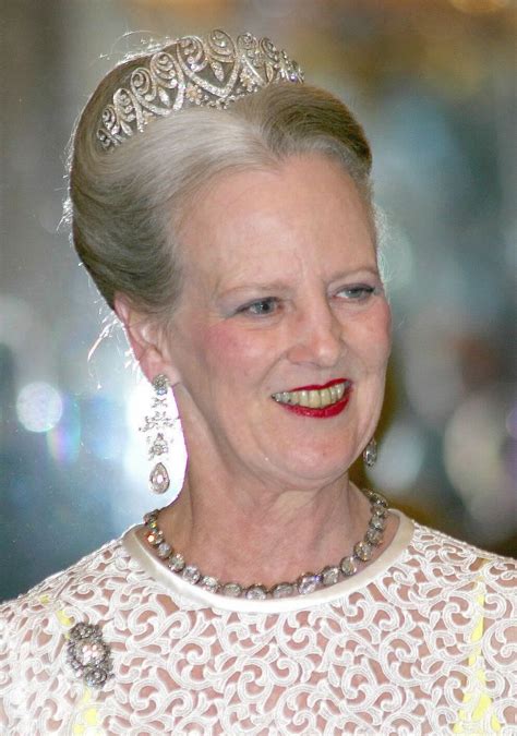 Queen margrethe and prince henrik of denmark at amalienborg palace in copenhagen in 2016. Queen Margrethe II of Denmark wearing the Baden palmette ...