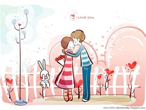 Cute Cartoon Couple Love Hd Wallpapers For Valentines Day