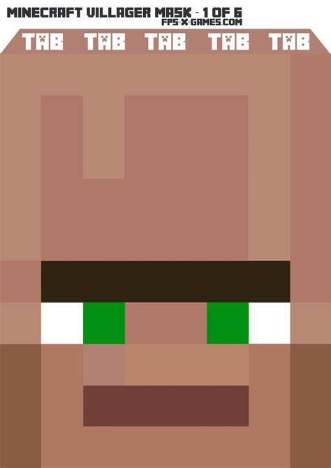 Printable Minecraft Villager Mask ~ Fpsxgames Minecraft Minecraft