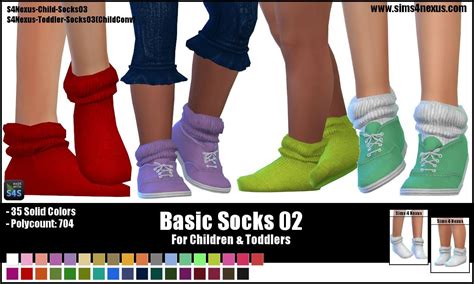 Sims 4 Nexus — Basic Socks 02 For Children And Toddlers Go To