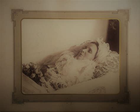 Russian Woman In Casket At Funeral Home Post Mortem Vintage Photograph