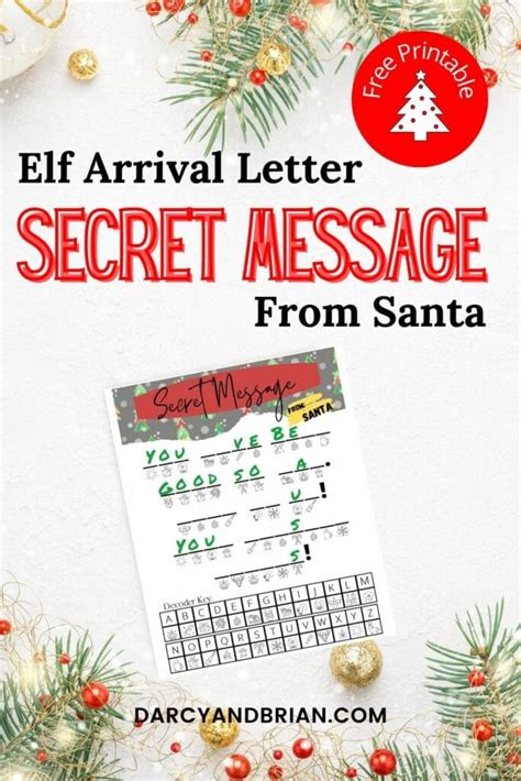 elf on the shelf secret message from santa free printable letter