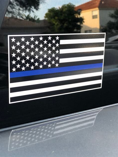 Thin Blue Line American Flag Decal Pair Support Law Etsy