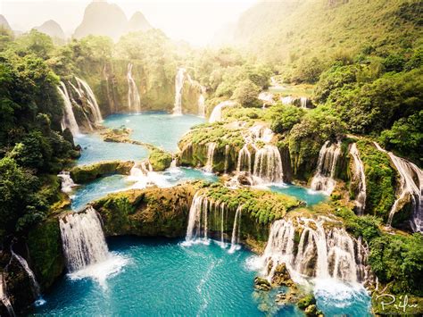 Cao Bang Falls, on the border between Vietnam and China. [OC ...