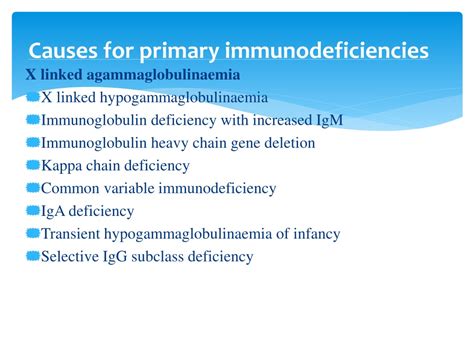 Ppt Causes For Primary Immunodeficiencies Powerpoint Presentation