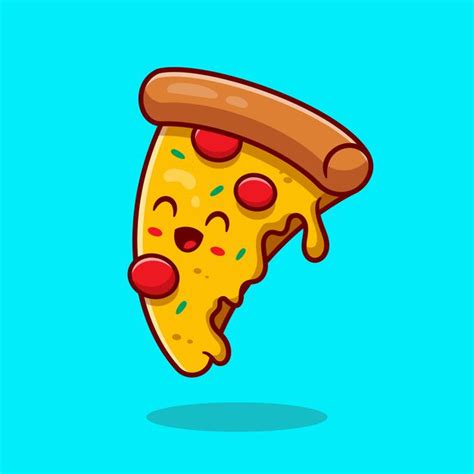 Free Vector Cute Pizza Cartoon Vector Icon Illustration Fast Food Hot