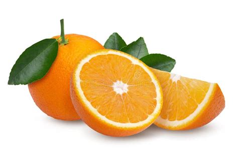 Fresh Orange Fruit And Orange Slice Isolated On A White Background