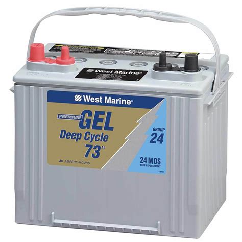 West Marine Group 24 Gel Deep Cycle Marine Gel Battery 73 Amp Hours