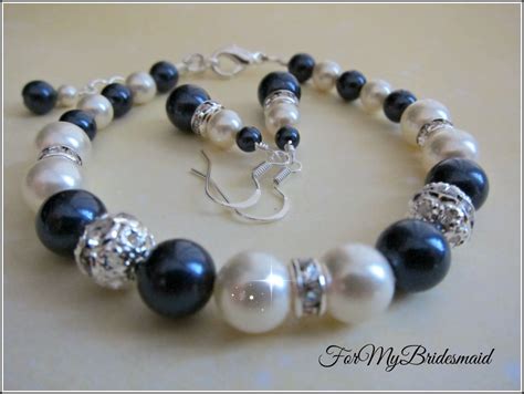 Bridesmaid Pearl Jewelry Set Bridal Party Gift Bracelet Etsy
