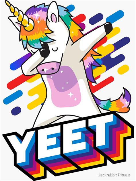 Dabbing Yeet Unicorn Sticker For Sale By Creativefit Redbubble