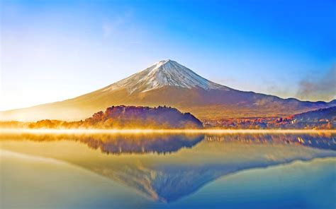 Download Wallpapers Mount Fuji 4k Morning Mountains Stratovolcano