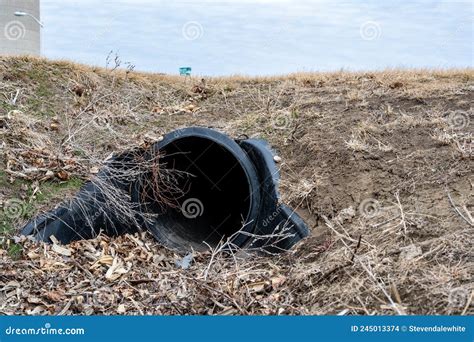 Hdpe Drainage Culvert Under A Road Entrance Pipe Is Used To Convey