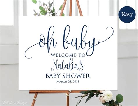 Oh Baby Welcome Sign Baby Shower Welcome Sign Calligraphy Etsy