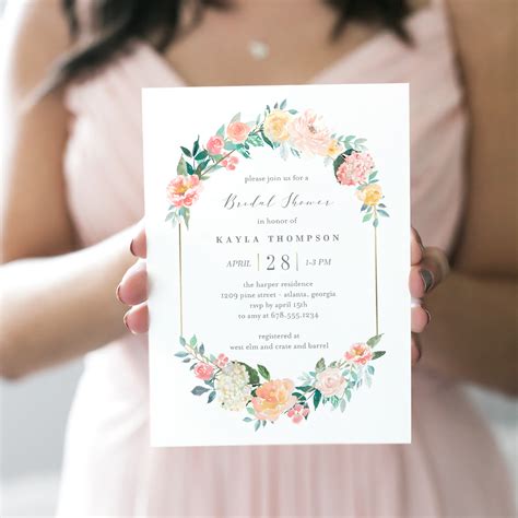 Blush Floral Bridal Shower Invitation Bfc Berry Berry Sweet