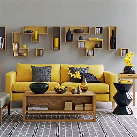 Yellow And Grey Living Room Contemporary Living Rooms Colourful