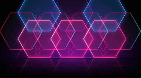 Free Neon Geometrical Shapes Background Free Vector Nohatcc
