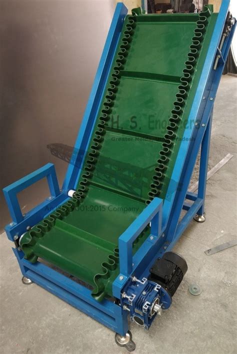 Hs Engineers Mild Steel Inclined Cleated Belt Conveyors Manufacturer And Seller In Gautam Budh