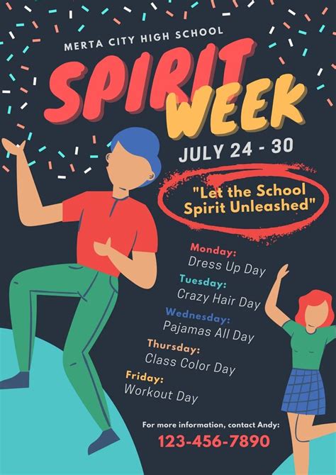 School Spirit Week Flyer Template Free 7 Greatest Designs Spirit