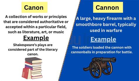 Canon Vs Cannon Difference Between And Examples