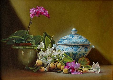 George Kyle Work Zoom Still Life With Orchid
