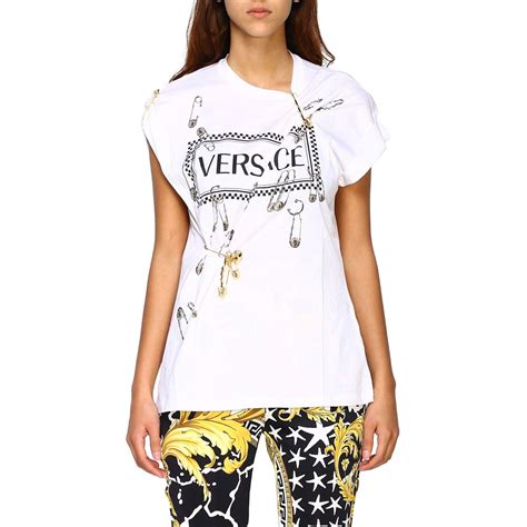 Versace Cotton Womens T Shirt In White Lyst