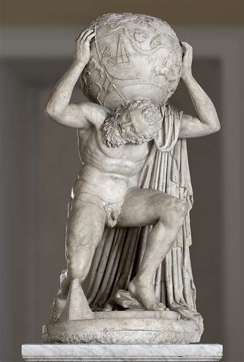 Statue Of Atlas Holding The Celestial Sphere Farnese Atlas Marble