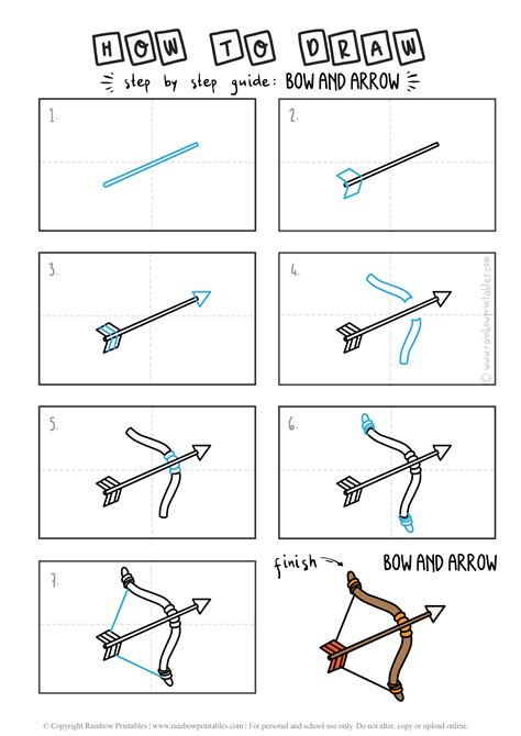 How To Draw A Bow And Arrow Weapon Archery Easy Drawing Guide For