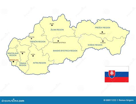 mapa de eslovaquia ilustración del vector ilustración de frontera 88811222